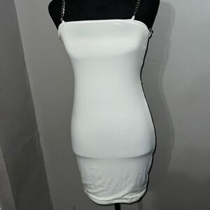 White Yareli double lined mini dress- Fashionnova NWT